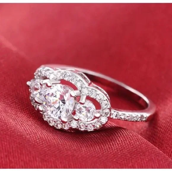 Charm-full Three Stones Engagement Ring - Picture 4 of 5